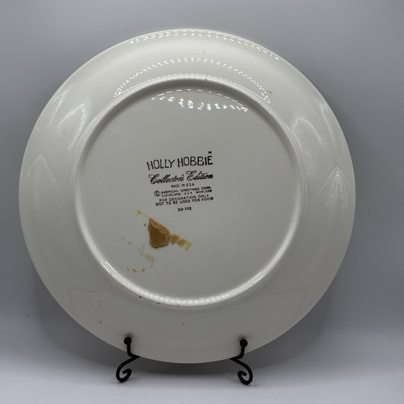 Holly Hobbie Collector Plate Vtg 1970s Good Friends Are Sunshine On A Rainy Day - Picture 5 of 8